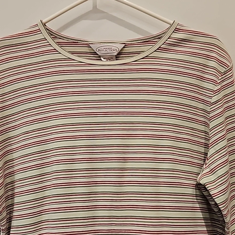 NORTHERN REFLECTIONS Top L/S Stripped Scoop Neck Women's XL - Picture 7 of 11